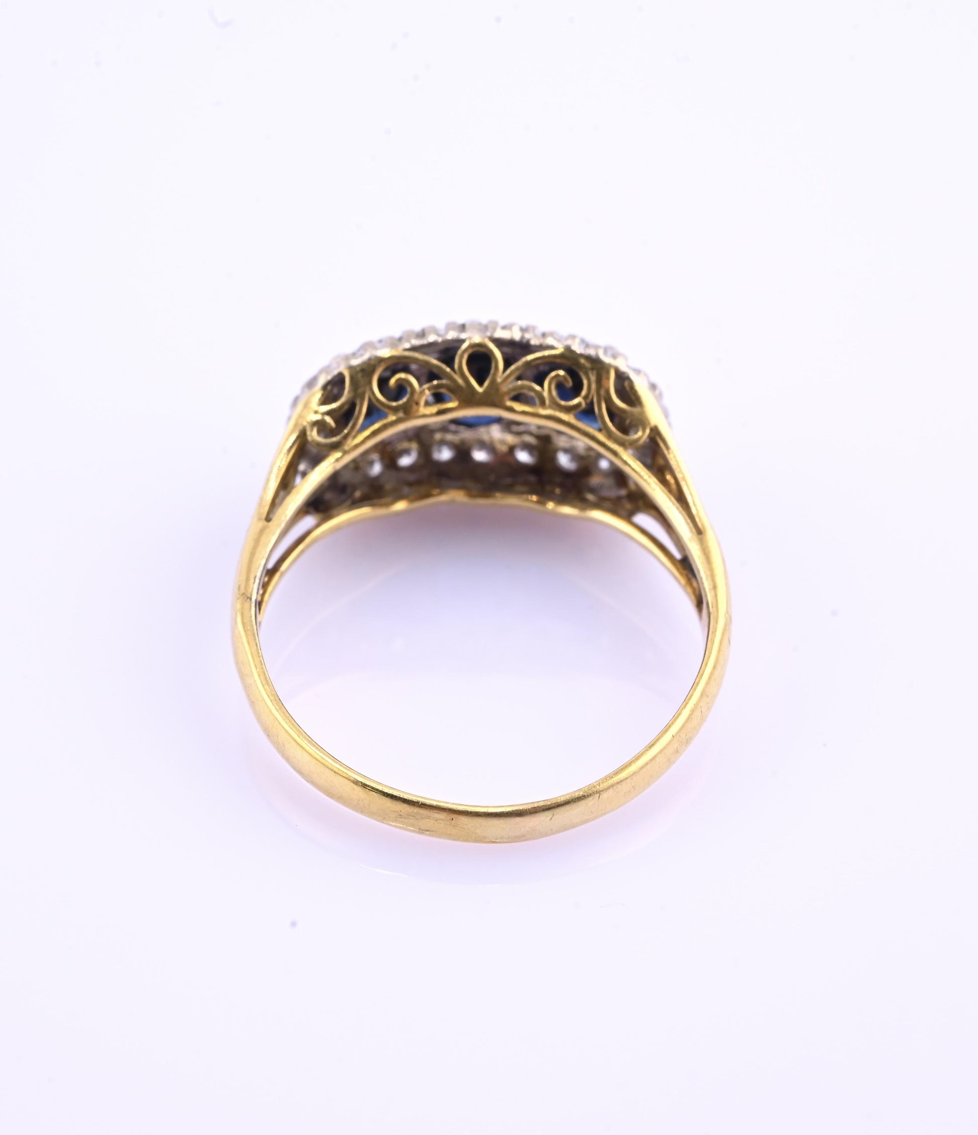 IGI Certified 14K Yellow & White Gold Sapphire Diamond Ring 1.96 CTW Size 8
