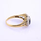 IGI Certified 14K Yellow & White Gold Sapphire Diamond Ring 1.96 CTW Size 8
