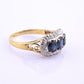 IGI Certified 14K Yellow & White Gold Sapphire Diamond Ring 1.96 CTW Size 8