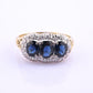 IGI Certified 14K Yellow & White Gold Sapphire Diamond Ring 1.96 CTW Size 8