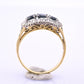 IGI Certified 14K Yellow & White Gold Sapphire Diamond Ring 1.96 CTW Size 8