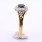 IGI Certified 14K Yellow & White Gold Sapphire Diamond Ring 1.96 CTW Size 8