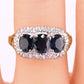 IGI Certified 14K Yellow & White Gold Sapphire Diamond Ring 1.96 CTW Size 8