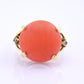 18K Yellow Gold Natural Coral Ring 8.85ct w/ Diamonds Ring Size 6.5 IGI Cert.