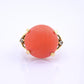 18K Yellow Gold Natural Coral Ring 8.85ct w/ Diamonds Ring Size 6.5 IGI Cert.