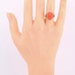 18K Yellow Gold Natural Coral Ring 8.85ct w/ Diamonds Ring Size 6.5 IGI Cert.