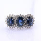 14K White Gold Ring 2.10ct Natural Blue Sapphires & 0.44ct Diamond Accent