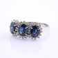 14K White Gold Ring 2.10ct Natural Blue Sapphires & 0.44ct Diamond Accent