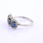 14K White Gold Ring 2.10ct Natural Blue Sapphires & 0.44ct Diamond Accent