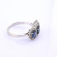 14K White Gold Ring 2.10ct Natural Blue Sapphires & 0.44ct Diamond Accent