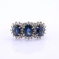 14K White Gold Ring 2.10ct Natural Blue Sapphires & 0.44ct Diamond Accent