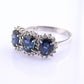 14K White Gold Ring 2.10ct Natural Blue Sapphires & 0.44ct Diamond Accent