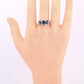 14K White Gold Ring 2.10ct Natural Blue Sapphires & 0.44ct Diamond Accent