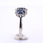 14K White Gold Ring 2.10ct Natural Blue Sapphires & 0.44ct Diamond Accent