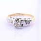 IGI Certified 14K Yellow & White Gold Ring Natural Diamonds Ring Size 4.5
