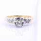 IGI Certified 14K Yellow & White Gold Ring Natural Diamonds Ring Size 4.5