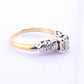 IGI Certified 14K Yellow & White Gold Ring Natural Diamonds Ring Size 4.5