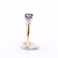 IGI Certified 14K Yellow & White Gold Ring Natural Diamonds Ring Size 4.5