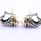 David Yurman Pearl & Rhodolite 14k Gold Sterling Silver Cable Hoop Earrings