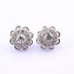 Antique Art Deco 14k White Gold Diamond Cluster Floral Stud Earrings