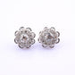 Antique Art Deco 14k White Gold Diamond Cluster Floral Stud Earrings