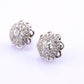 Antique Art Deco 14k White Gold Diamond Cluster Floral Stud Earrings