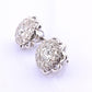 Antique Art Deco 14k White Gold Diamond Cluster Floral Stud Earrings