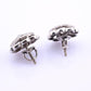 Antique Art Deco 14k White Gold Diamond Cluster Floral Stud Earrings