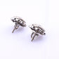Antique Art Deco 14k White Gold Diamond Cluster Floral Stud Earrings