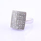 18k White Gold Princess-Cut Natural Diamond Mosaic Statement Ring Size 7