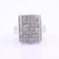 18k White Gold Princess-Cut Natural Diamond Mosaic Statement Ring Size 7