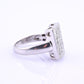 18k White Gold Princess-Cut Natural Diamond Mosaic Statement Ring Size 7