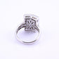 18k White Gold Princess-Cut Natural Diamond Mosaic Statement Ring Size 7