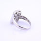 18k White Gold Princess-Cut Natural Diamond Mosaic Statement Ring Size 7