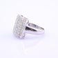 18k White Gold Princess-Cut Natural Diamond Mosaic Statement Ring Size 7