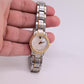 18K Yellow Gold Bezel & Stainless Steel Movado Ladies Watch With Diamonds