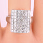 18k White Gold Princess-Cut Natural Diamond Mosaic Statement Ring Size 7