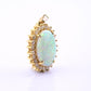 Exquisite 18k Yellow Gold Opal & Diamond Halo Statement Pendant