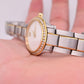 18K Yellow Gold Bezel & Stainless Steel Movado Ladies Watch With Diamonds