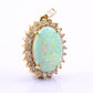 Exquisite 18k Yellow Gold Opal & Diamond Halo Statement Pendant