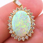 Exquisite 18k Yellow Gold Opal & Diamond Halo Statement Pendant