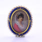 Antique Italian 18k Gold Hand-Painted Enamel & Pearl Portrait Brooch