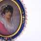 Antique Italian 18k Gold Hand-Painted Enamel & Pearl Portrait Brooch