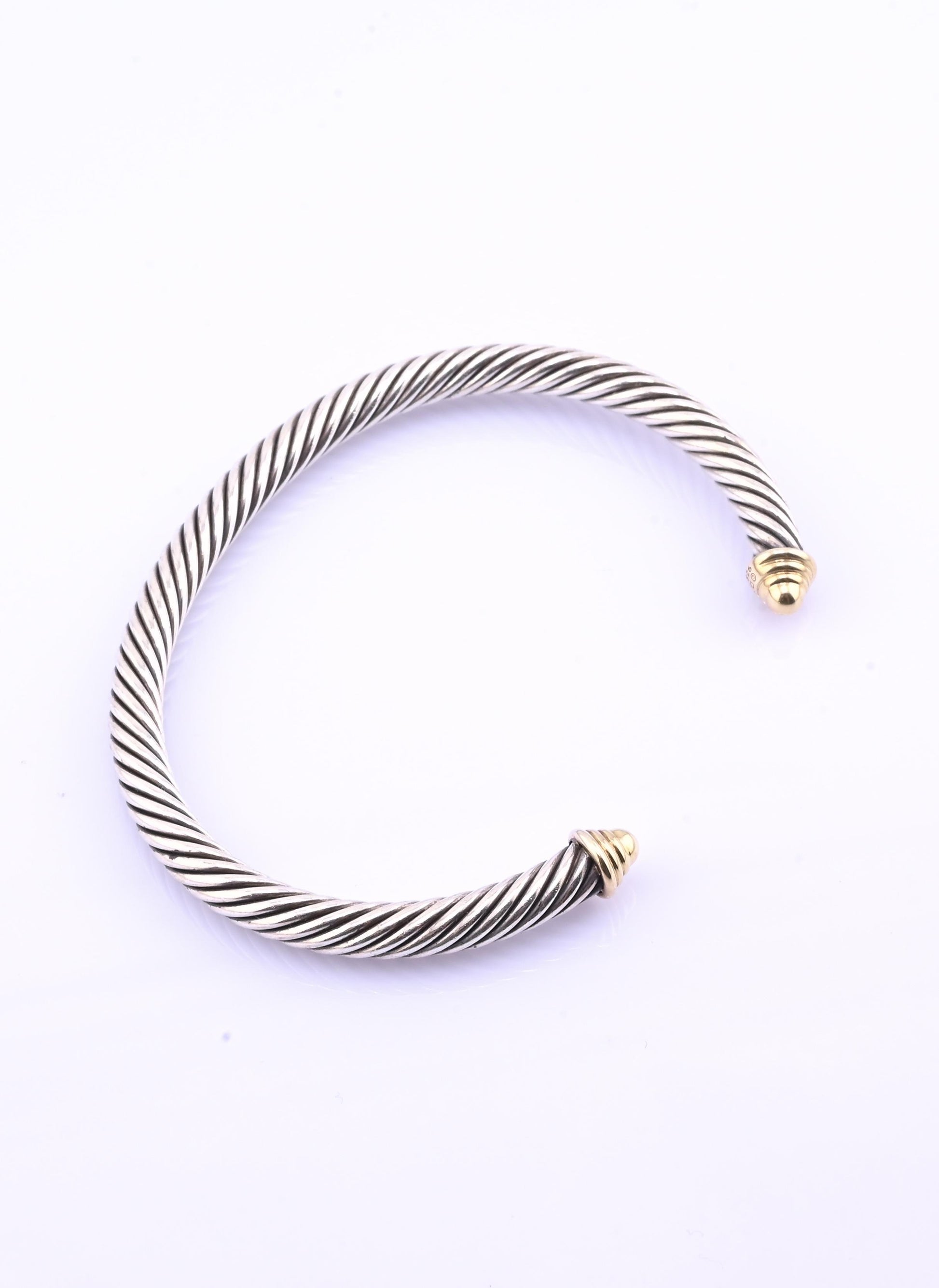 David Yurman 14k Gold & Sterling Silver Cable Classics Cuff