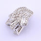 18k White Gold 0.99ctw Natural Diamond Swirl Flower Pendant / Brooch