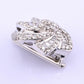 18k White Gold 0.99ctw Natural Diamond Swirl Flower Pendant / Brooch