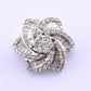 18k White Gold 0.99ctw Natural Diamond Swirl Flower Pendant / Brooch