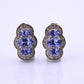 IGI Certified 1.78ctw Tanzanite & Diamond Scalloped Halo Earrings in 10k Gold