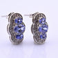 IGI Certified 1.78ctw Tanzanite & Diamond Scalloped Halo Earrings in 10k Gold