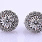 14k White Gold Diamond Halo Miracle Set Stud Earrings — .24-.30 CTW
